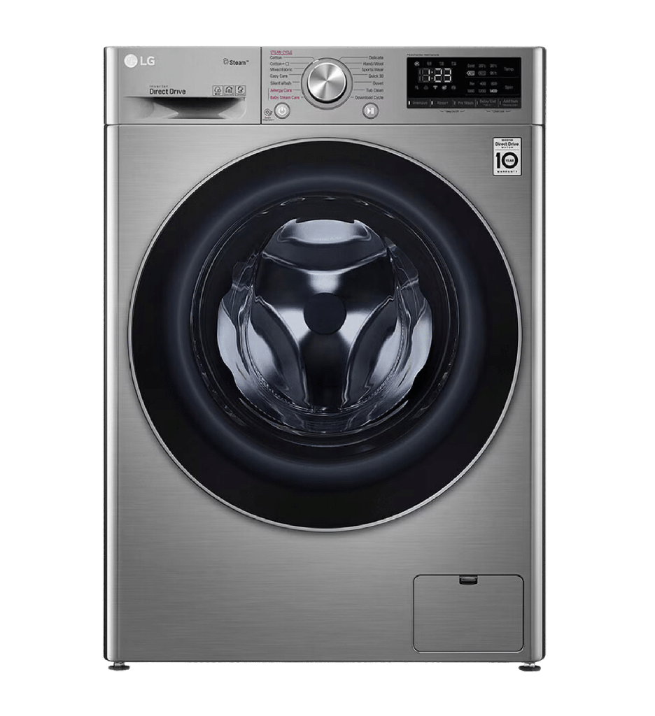 LG Vivace Washing Machine 9KG, with AI DD technology, Silver-LG ThinQ™-F4R5VYG2T