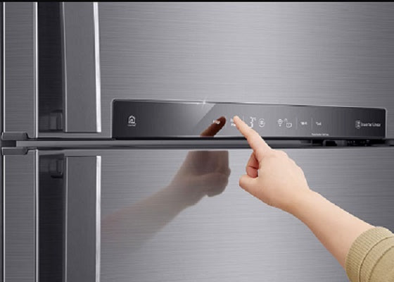LG No Frost Refrigerator with Inverter Motor, 475 Liters, Silver - GN-H622HLHL