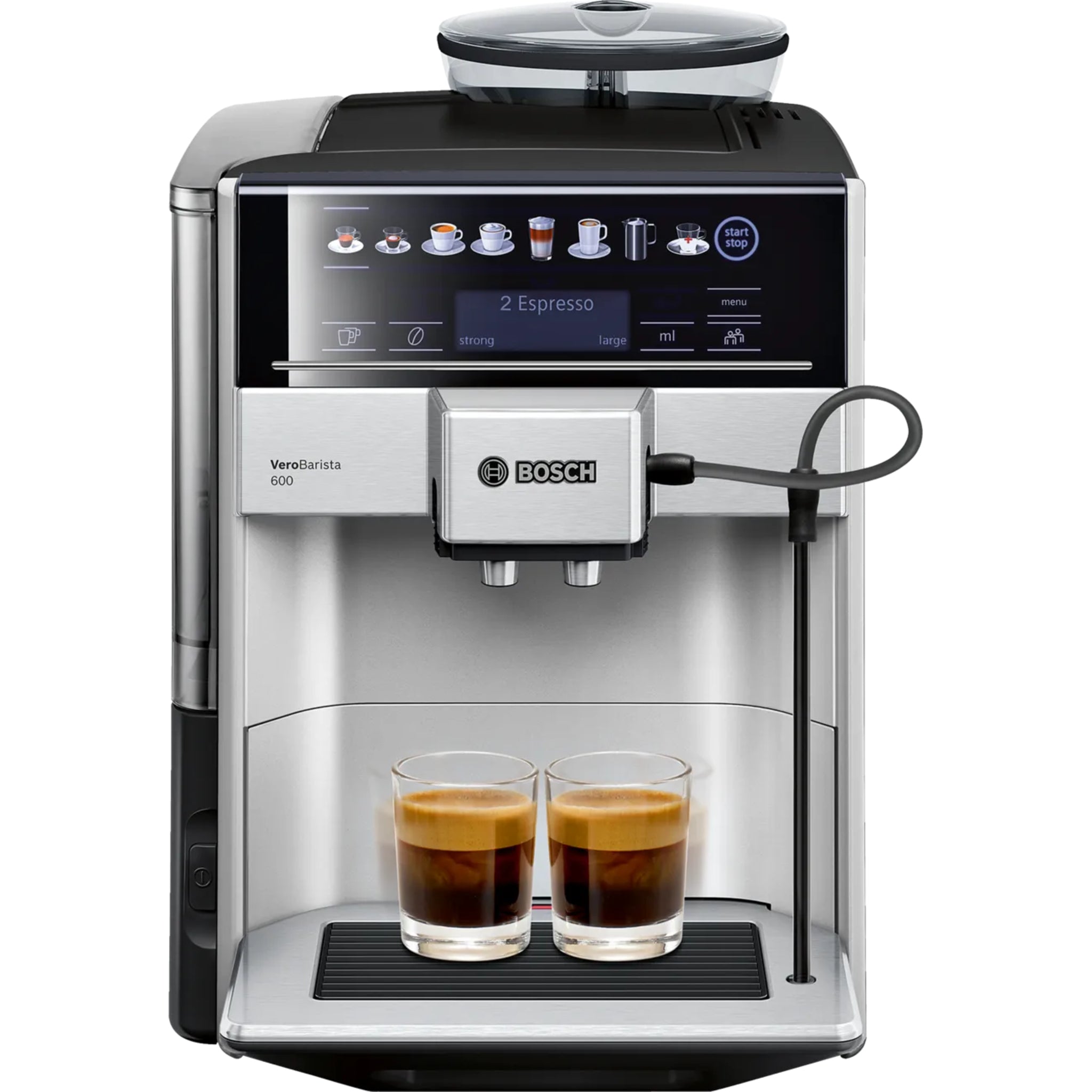 Bosch, Fully automatic coffee machine Vero Barista 600 Silver, Removable water tank TIS65621RW