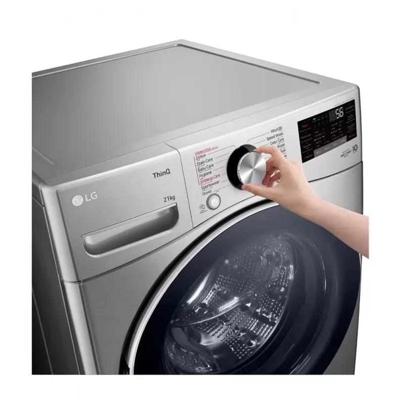 LG Inverter Washing Machine, 21 kg, Stainless Steel Silver - F0P2CYV2T