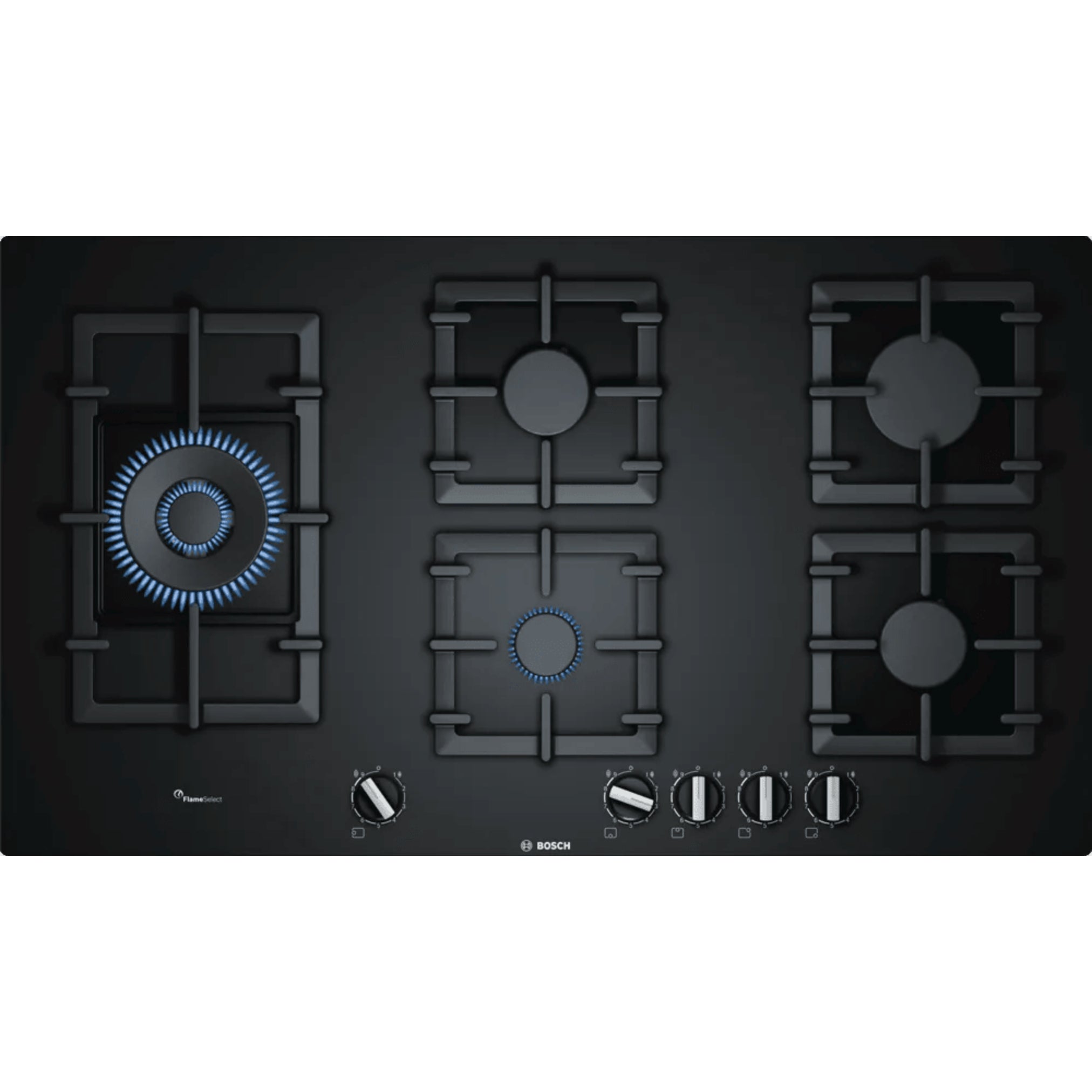 Bosch Gas Built-in Hob, 90cm, 5 Burners, Black - PPS9A6B90